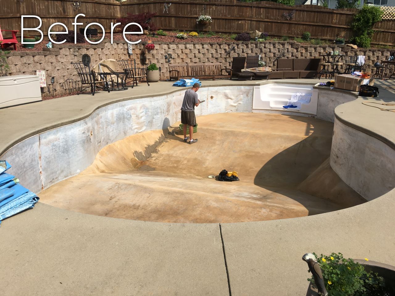 Before: liner replacement for sport pool